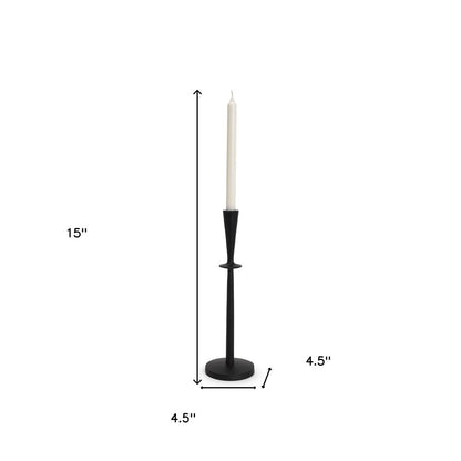15" Black Metal Abstract Tabletop Candle Holder HomeRoots