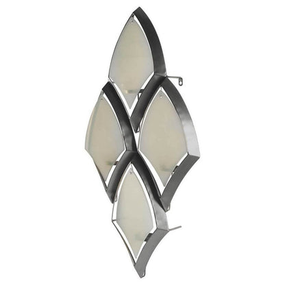 36" Gray And Silver Geometric Glass And Metal Wall Sconce Candle Holder HomeRoots