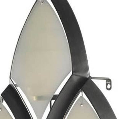 36" Gray And Silver Geometric Glass And Metal Wall Sconce Candle Holder HomeRoots