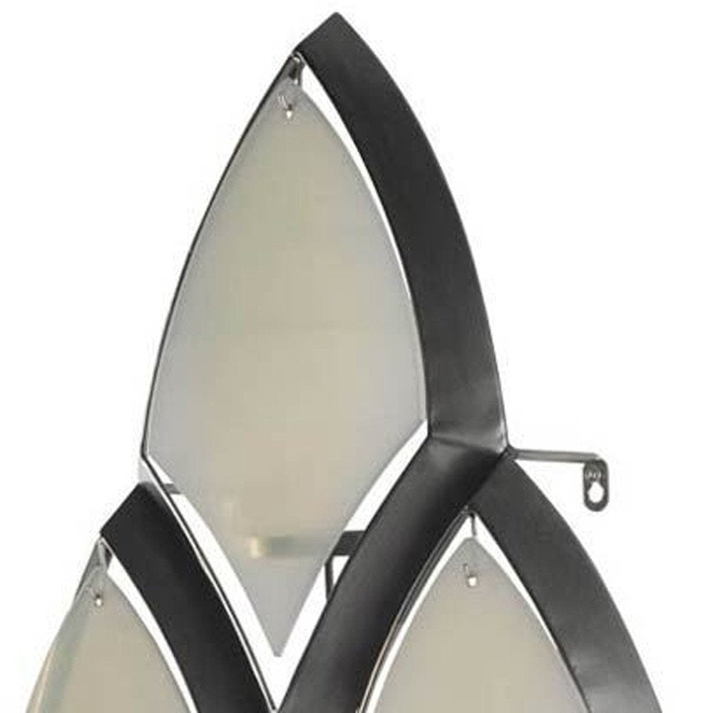 36" Gray And Silver Geometric Glass And Metal Wall Sconce Candle Holder HomeRoots