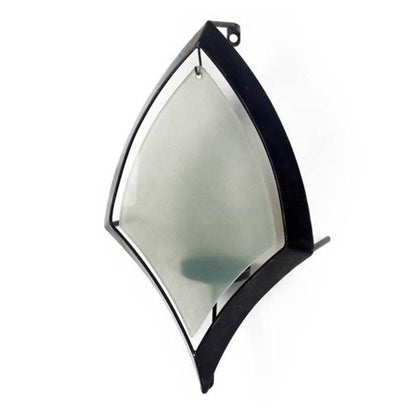 7" Black Abstract Metal And Glass Wall Sconce Candle Holder HomeRoots