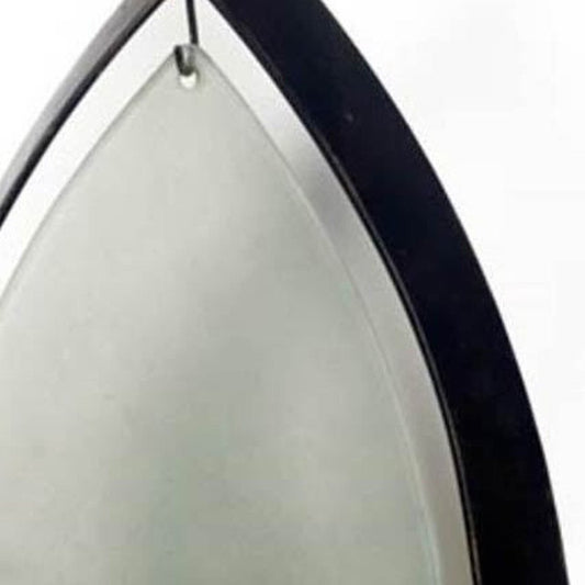 7" Black Abstract Metal And Glass Wall Sconce Candle Holder