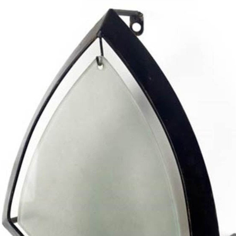 7" Black Abstract Metal And Glass Wall Sconce Candle Holder HomeRoots
