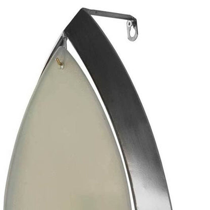 7" Silver Abstract Metal And Glass Wall Sconce Candle Holder HomeRoots