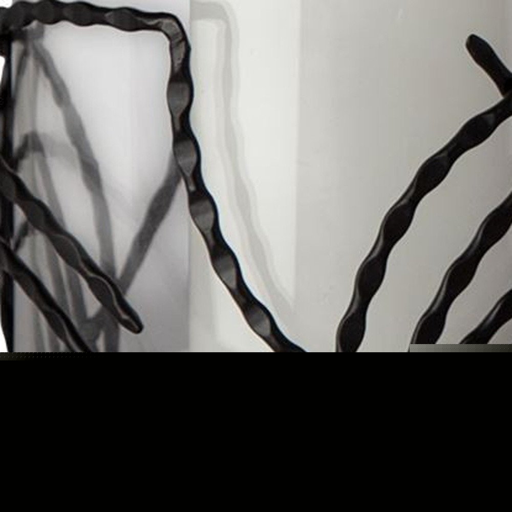 Set of Two Black Botanical Leaf Glass And Metal Tabletop Hurricane Candle Holders HomeRoots