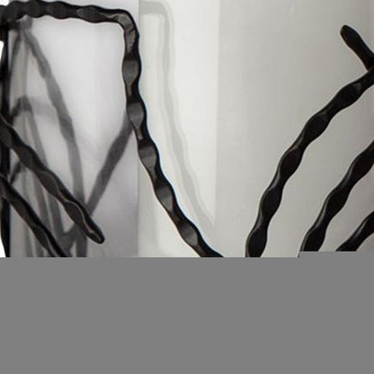 Set of Two Black Botanical Leaf Glass And Metal Tabletop Hurricane Candle Holders HomeRoots