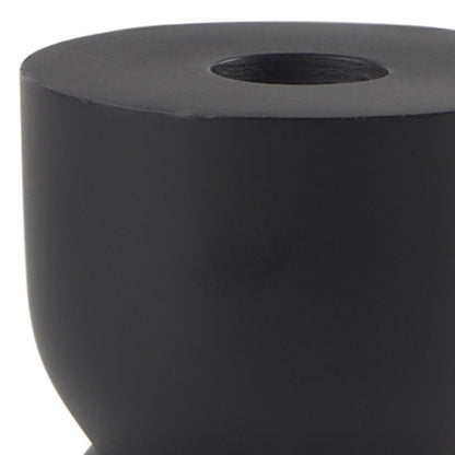 5" Black Metal Tabletop Pillar Candle Holder HomeRoots