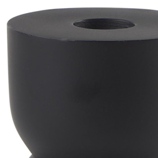 5" Black Metal Tabletop Pillar Candle Holder HomeRoots