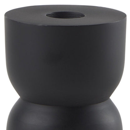 5" Black Metal Tabletop Pillar Candle Holder HomeRoots