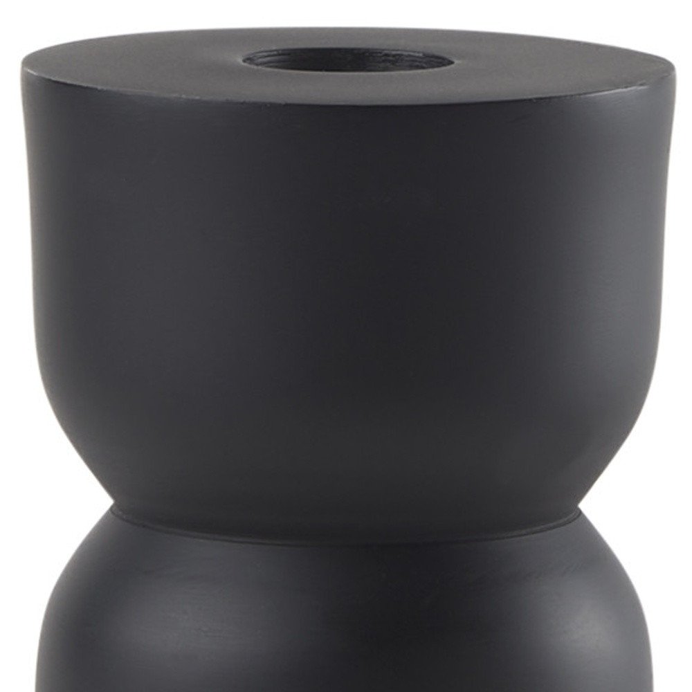 8" Black Metal Tabletop Taper Candle Holder HomeRoots