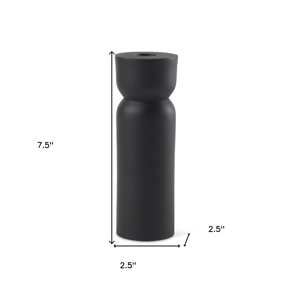 8" Black Metal Tabletop Taper Candle Holder HomeRoots