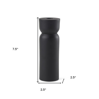 8" Black Metal Tabletop Taper Candle Holder HomeRoots