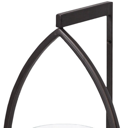 22" Black Geometric Metal And Glass Lantern Candle Holder HomeRoots