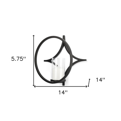 6" Black Quatrefoil Metal And Glass Wall Sconce Candle Holder HomeRoots