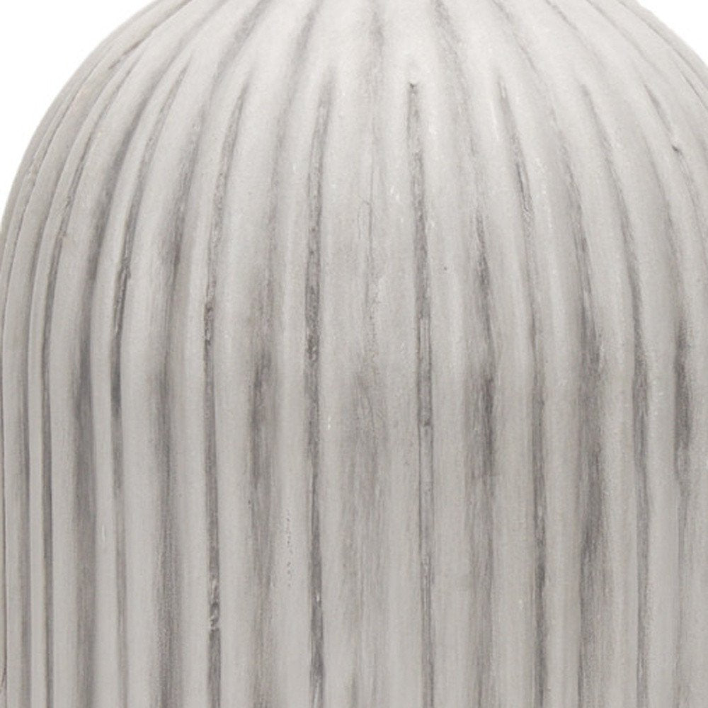 16" Gray And White Striped Ceramic Cylinder Floor Vase HomeRoots