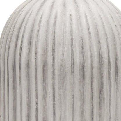 16" Gray And White Striped Ceramic Cylinder Floor Vase HomeRoots
