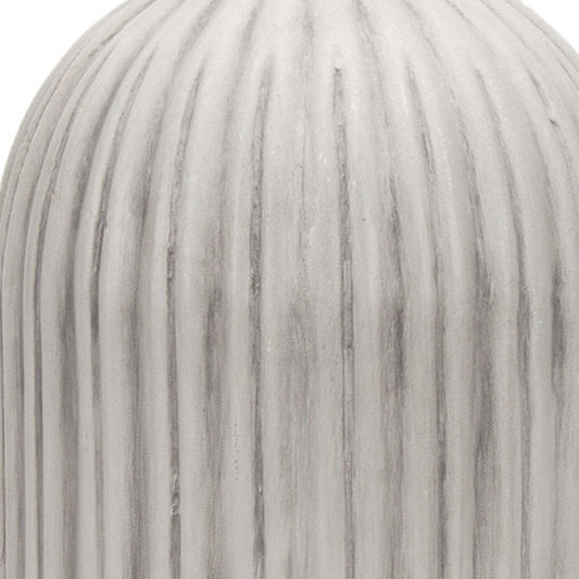 16" Gray And White Striped Ceramic Cylinder Floor Vase HomeRoots
