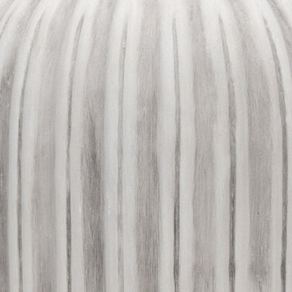 21" Gray And White Striped Ceramic Cylinder Floor Vase HomeRoots