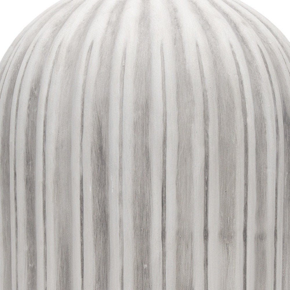 21" Gray And White Striped Ceramic Cylinder Floor Vase HomeRoots