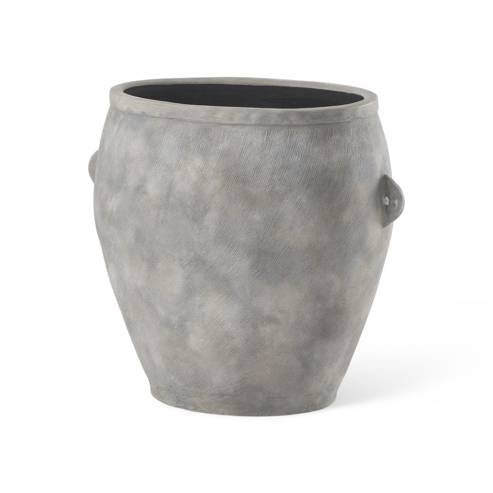 24" Gray Ceramic Amphora Floor Vase HomeRoots