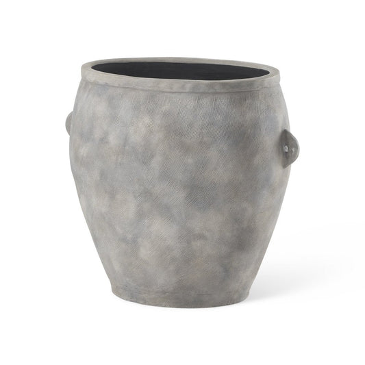 24" Gray Ceramic Amphora Floor Vase HomeRoots