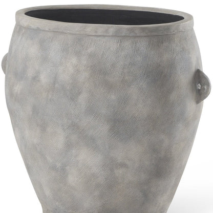 24" Gray Ceramic Amphora Floor Vase HomeRoots