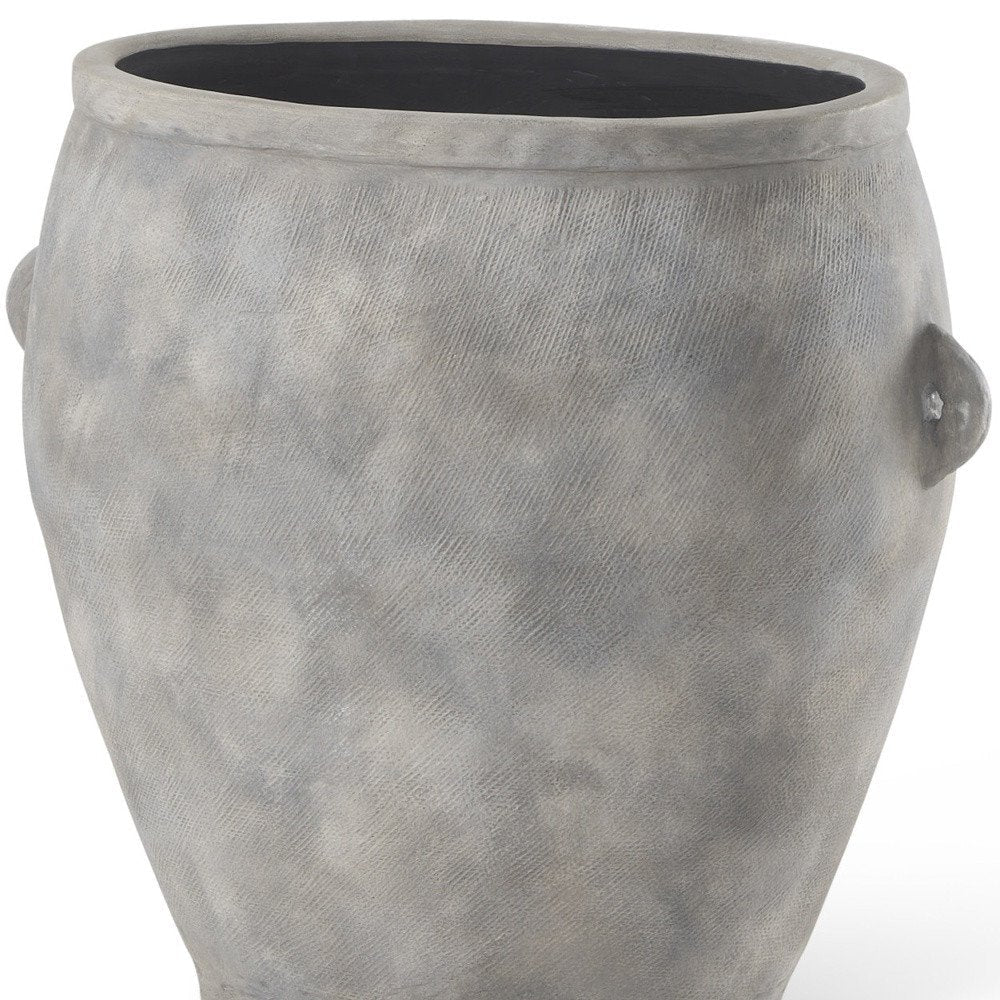 24" Gray Ceramic Amphora Floor Vase HomeRoots