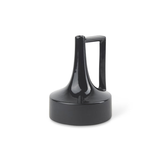 8" Black Ceramic Jug Vase HomeRoots