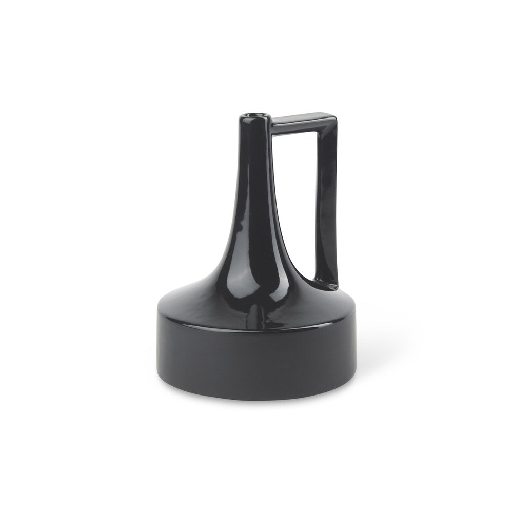 8" Black Ceramic Jug Vase — view 1