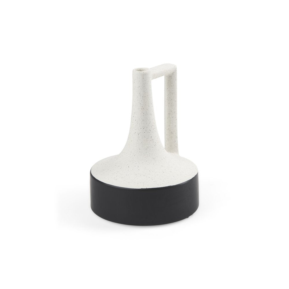 8" Black And White Ombre Ceramic Jug Vase — view 1