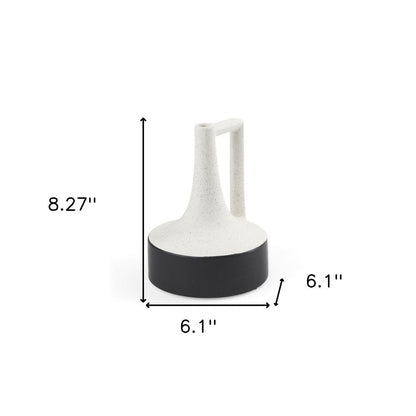 8" Black And White Ombre Ceramic Jug Vase HomeRoots