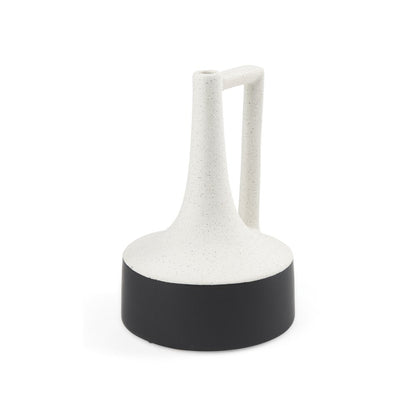 10" Black And White Ceramic Jug Vase HomeRoots