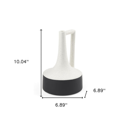 10" Black And White Ceramic Jug Vase HomeRoots