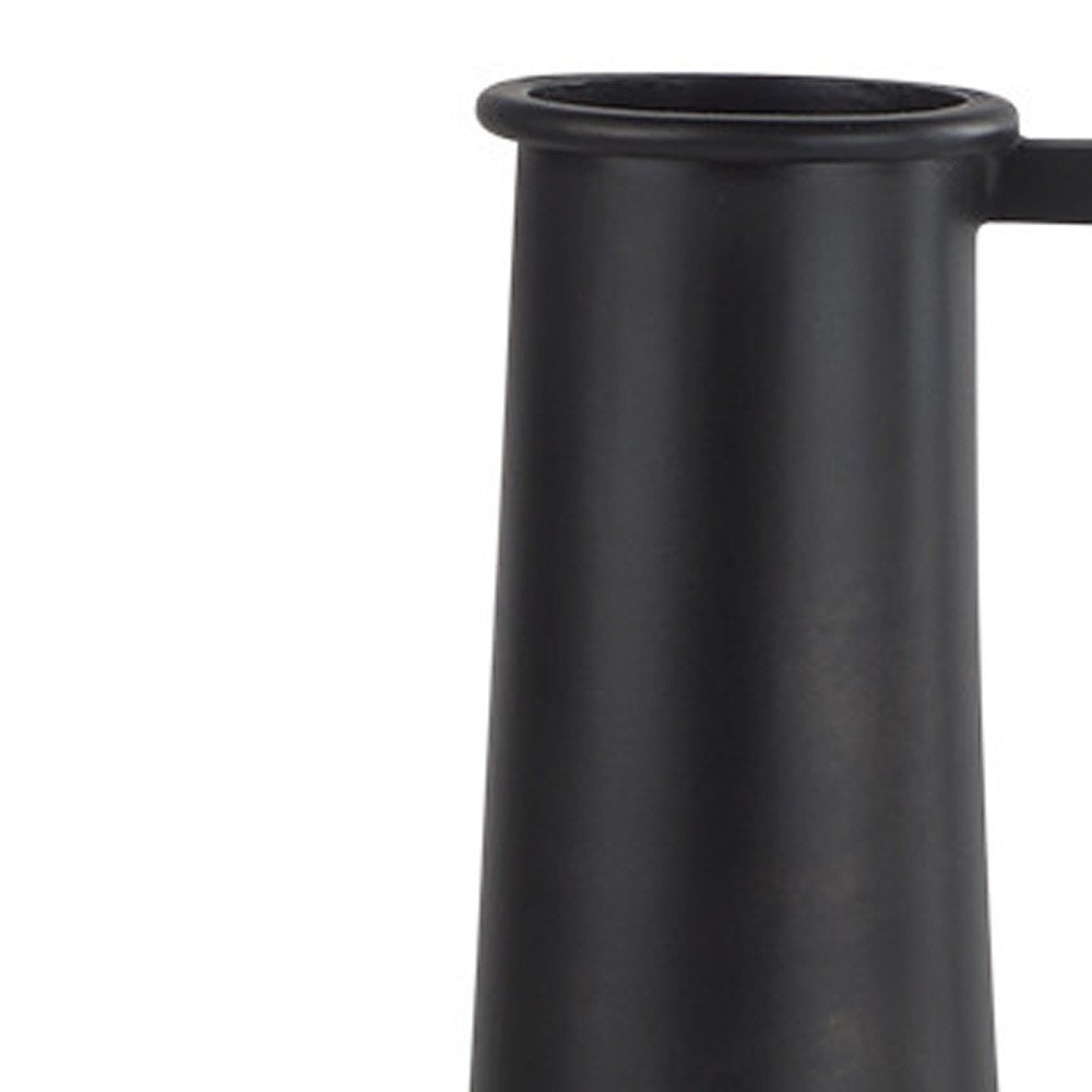 14" Black Metal Jug Vase HomeRoots