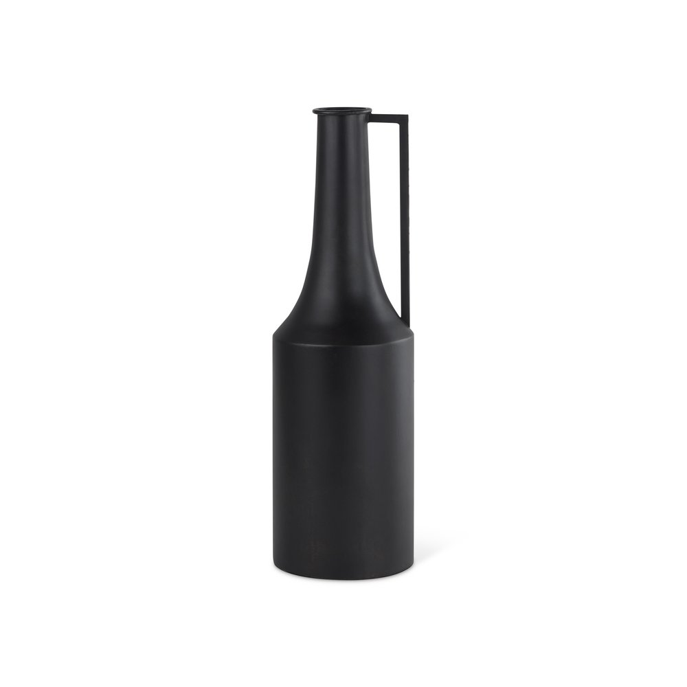 18" Black Metal Jug Vase HomeRoots