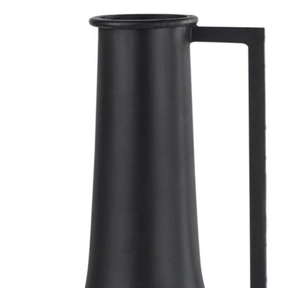 18" Black Metal Jug Vase HomeRoots