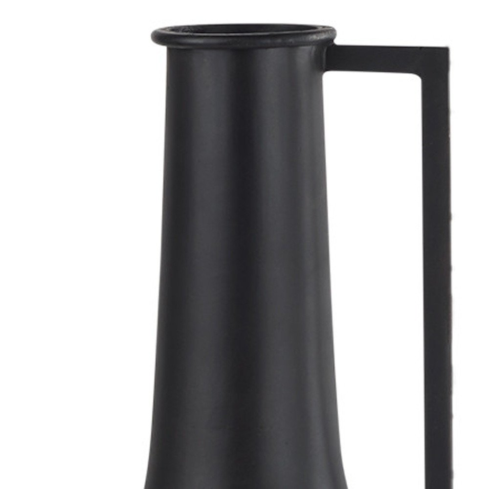18" Black Metal Jug Vase HomeRoots