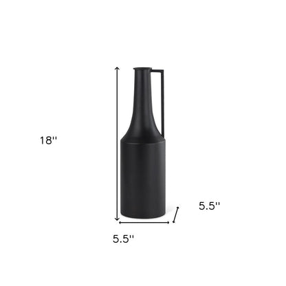 18" Black Metal Jug Vase HomeRoots