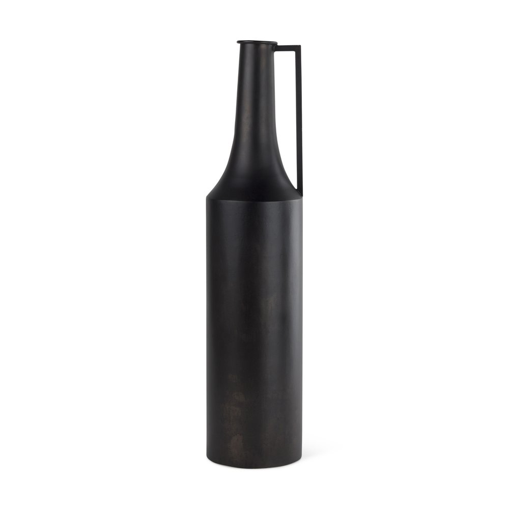 24" Black Metal Jug Vase HomeRoots