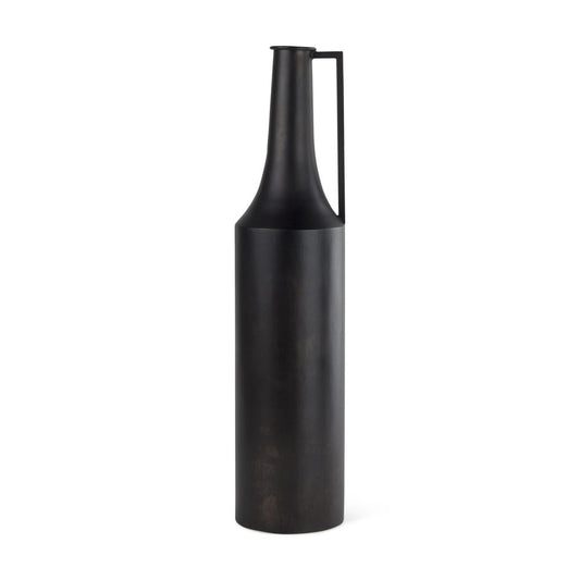 24" Black Metal Jug Vase HomeRoots