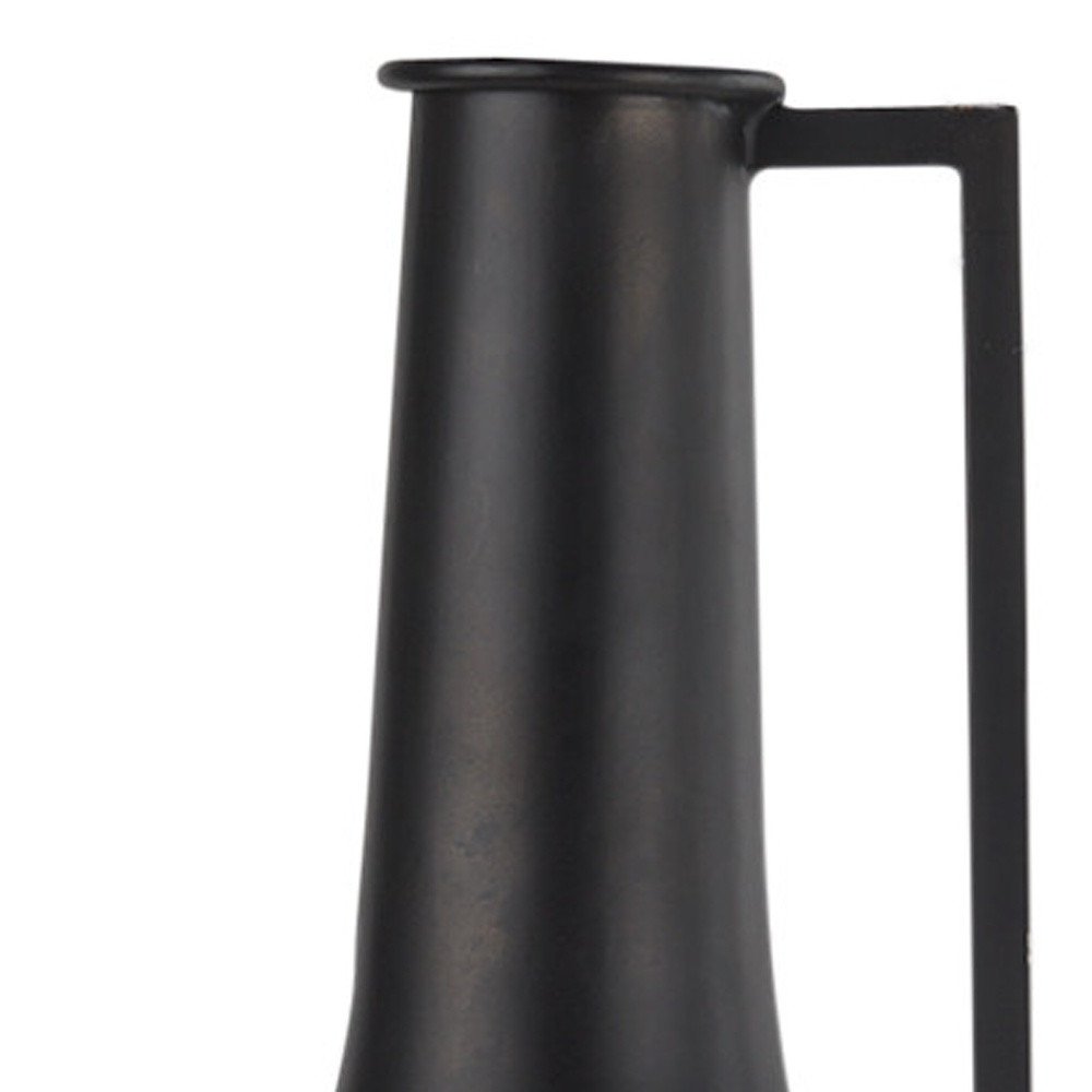 24" Black Metal Jug Vase HomeRoots
