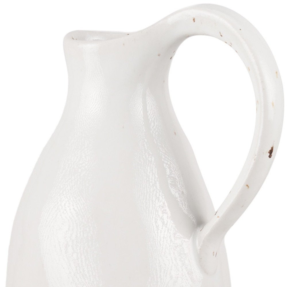 14" White And Beige Ombre Ceramic Bud Jug Vase HomeRoots