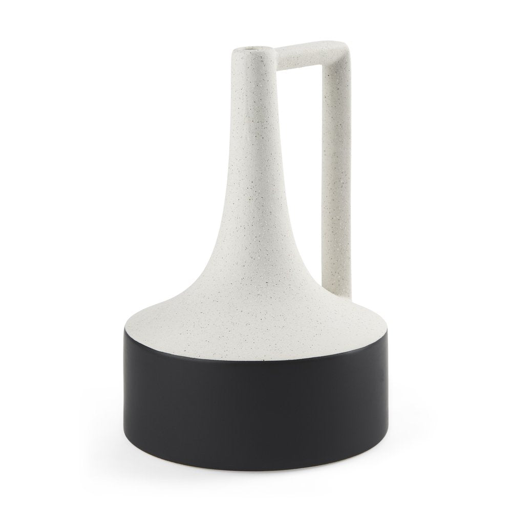 12" Black And White Ombre Ceramic Jug Vase — view 1
