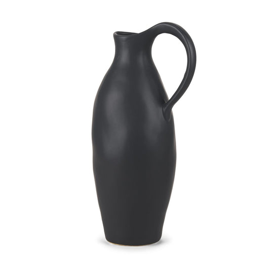 15" Black Ceramic Bud Jug Vase HomeRoots