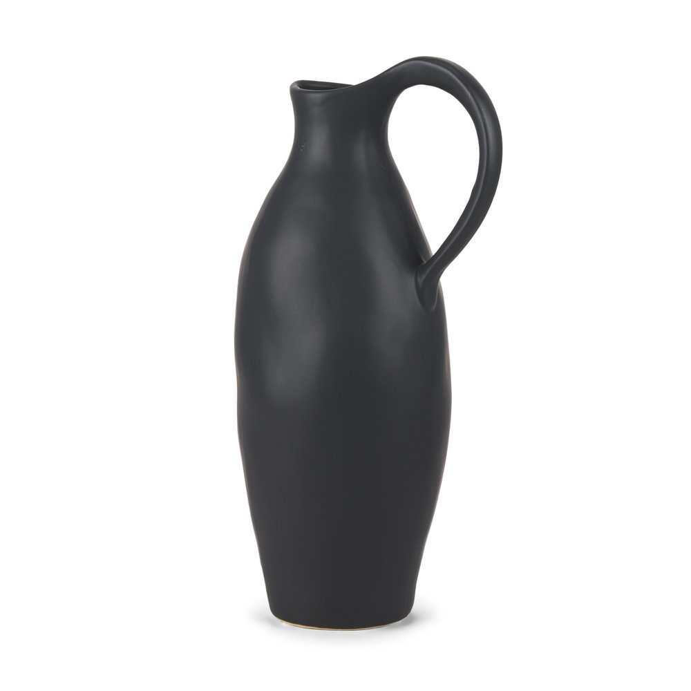 15" Black Ceramic Bud Jug Vase HomeRoots