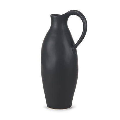 15" Black Ceramic Bud Jug Vase HomeRoots