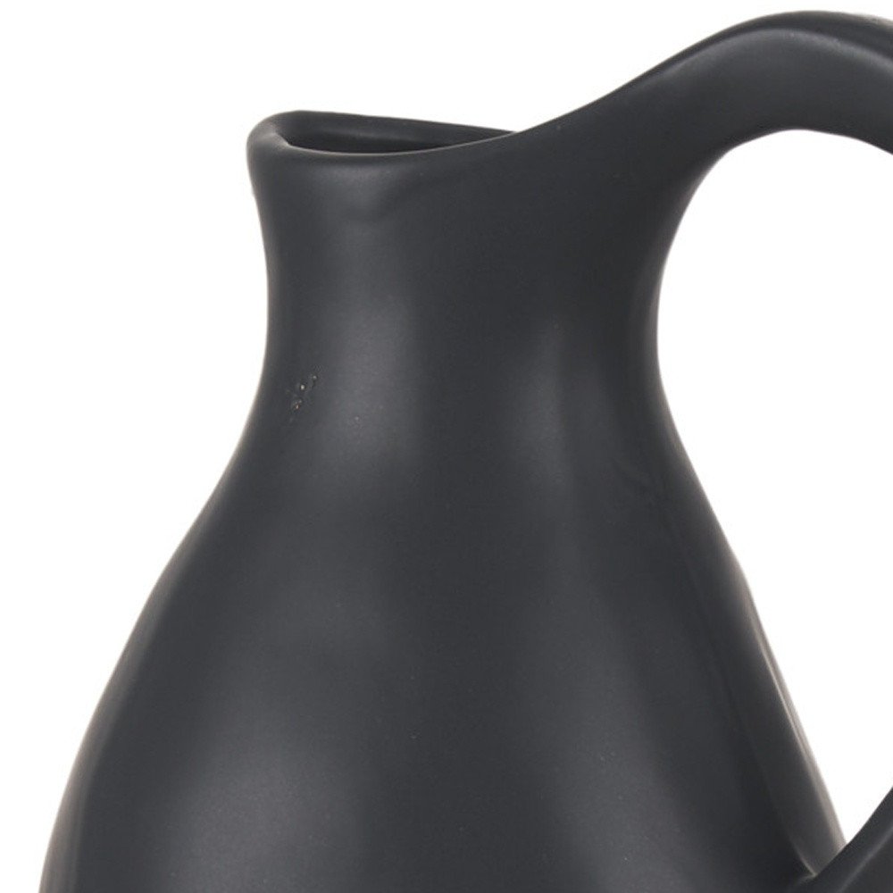 15" Black Ceramic Bud Jug Vase HomeRoots