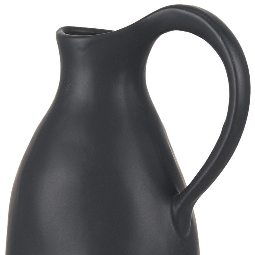 15" Black Ceramic Bud Jug Vase HomeRoots