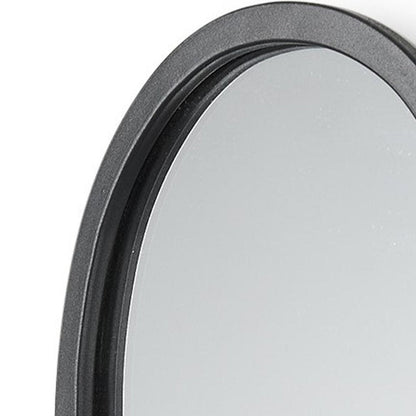 19" Black And Clear Glass Bottle Metal And Mirrored Glass Oval Wall Vase HomeRoots