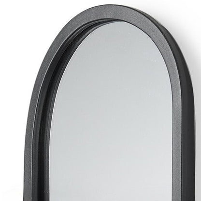 19" Black And Clear Glass Bottle Metal And Mirrored Glass Oval Wall Vase HomeRoots